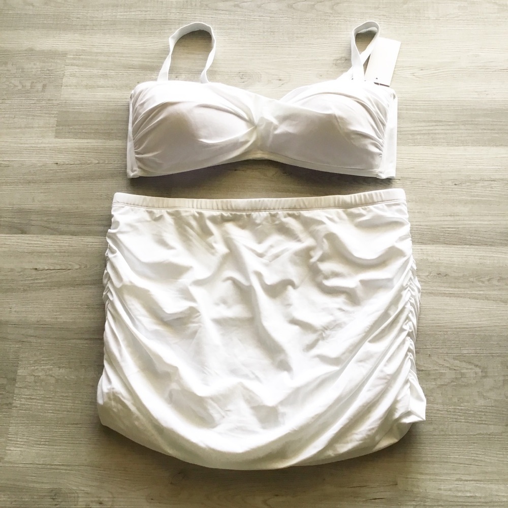 Swimsuits For All White Bikini Size 24 New Skirt